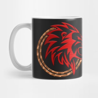 The King lion Dark Red 3D look Mug